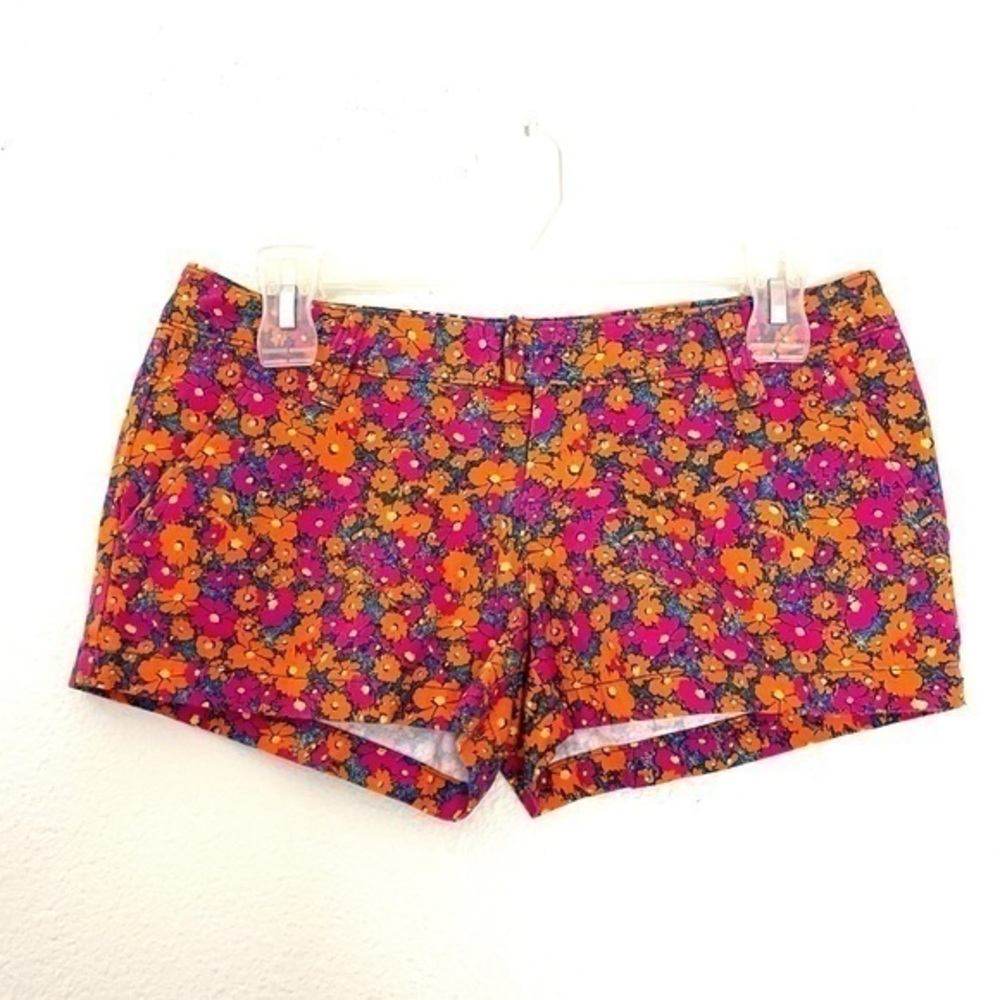 VOLCOM pink orange floral print shorts